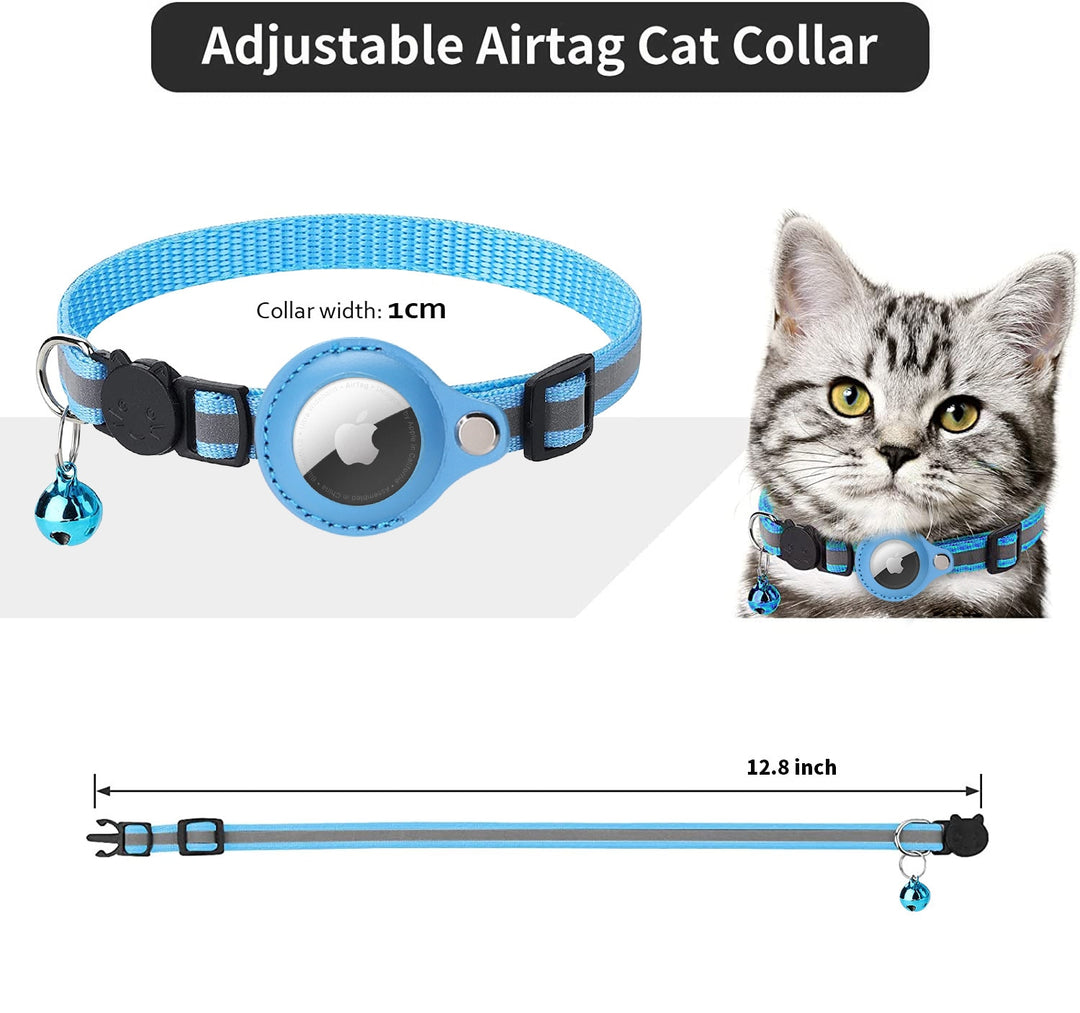 Fur Baby Fun™ Safe Whiskers Collar: AirTag-Compatible Pet Locator