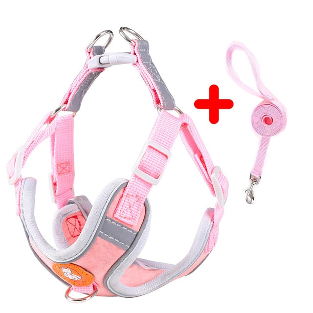 Pet Dog Harness No Pull Breathable Reflective Dog Harness and Leash Set Adjustable Harness Dog for Kitten Puppy Pet Accessories