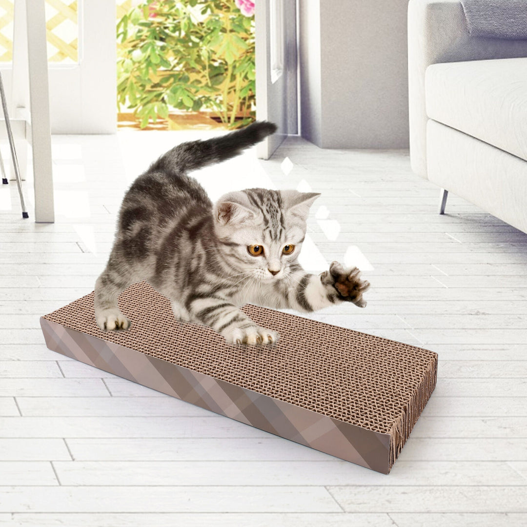 2X Cat Scratch Cardboard Catnip Scratching Pad Scratcher Lounge Sofa Bed Post