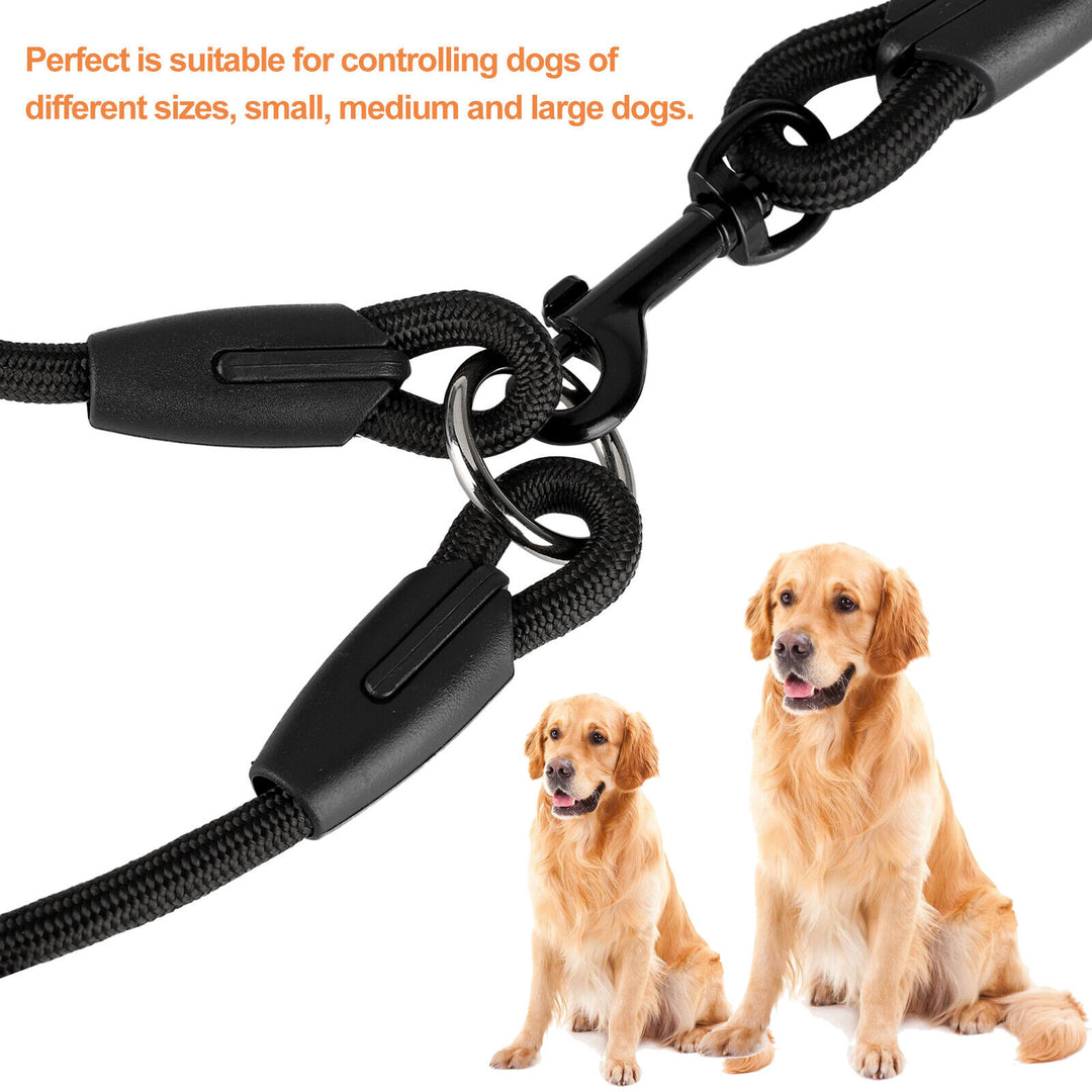 Double Dog Leash Dual-Headed Traction Rope No Tangle Strong Durable for Two Dogs