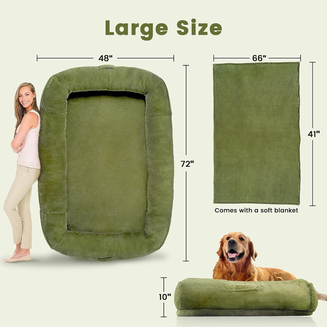 Extra Large Dog Bed 72"X48"X10" Washable Floor Beds Blanket Human Dog Bed