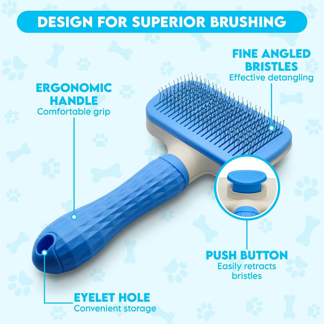 Self Cleaning Slicker Brush Dog Cat Pet Grooming Brush Shedding Brush Comb Rake