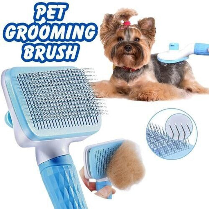 Self Cleaning Slicker Brush Dog Cat Pet Grooming Brush Shedding Brush Comb Rake