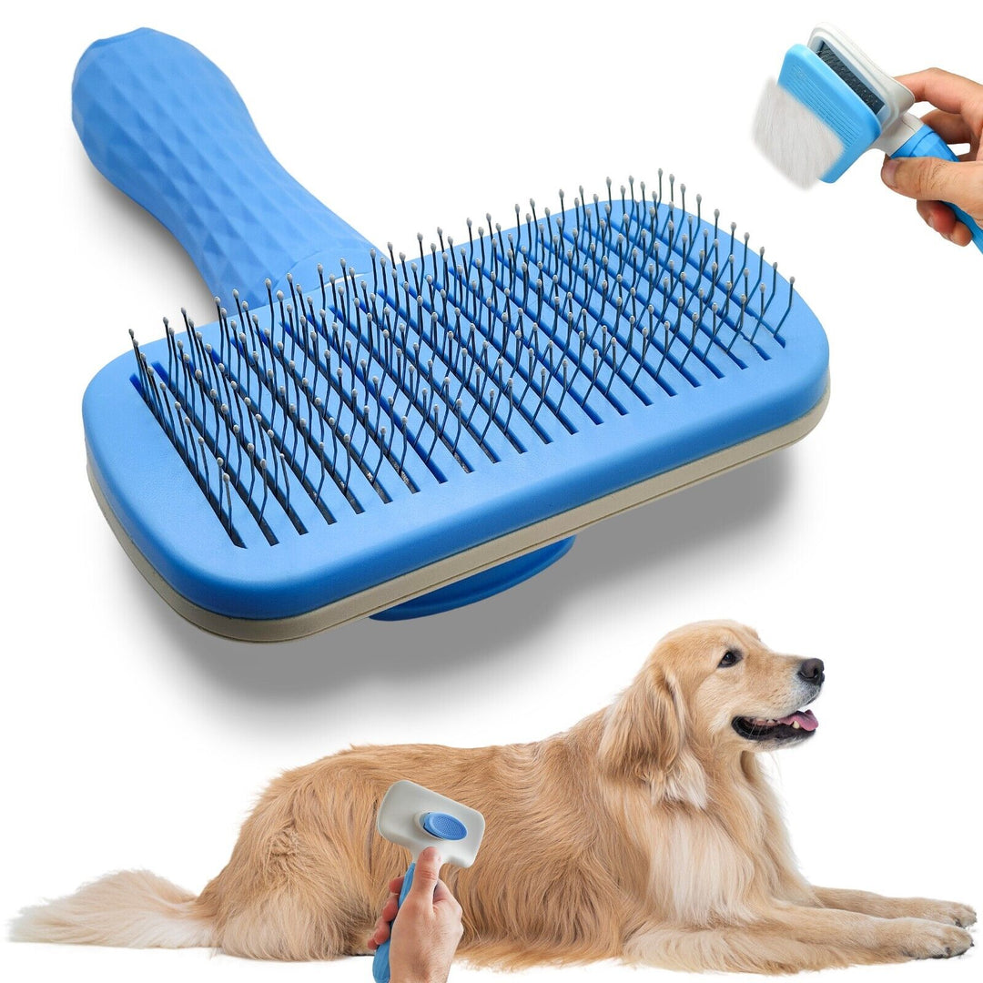 Self Cleaning Slicker Brush Dog Cat Pet Grooming Brush Shedding Brush Comb Rake