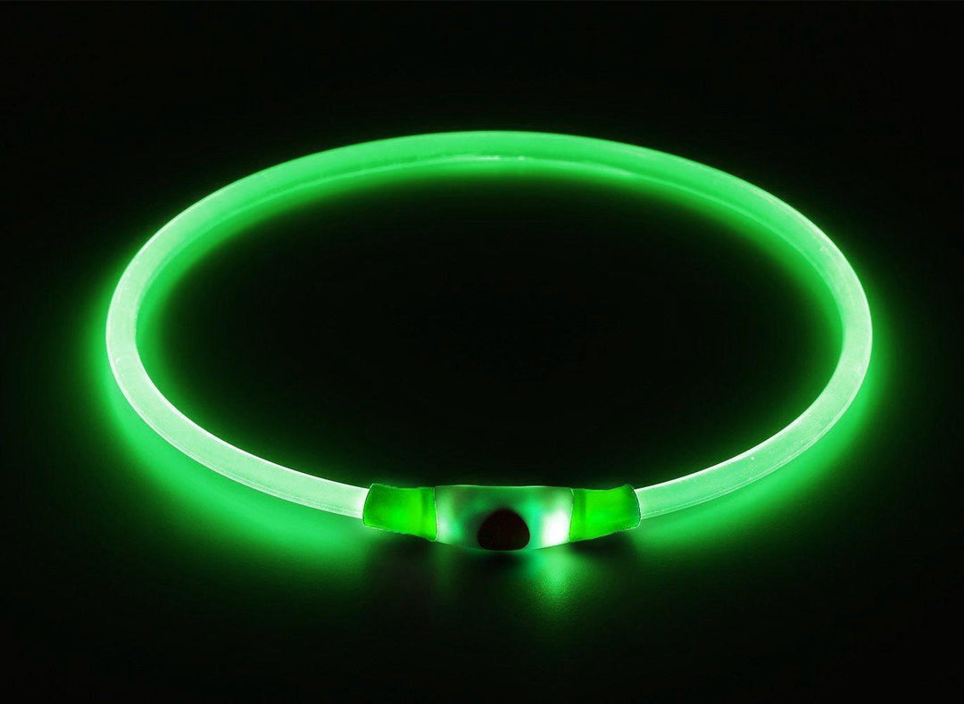 RECHARGEABLE LED Light-Up Flash GLOW COLLAR Dog Pet Safety MICRO USB Adjustable