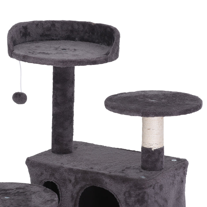 55" Cat Tree Tower Activity Center Large Playing House Condo for Cat Rest Gray