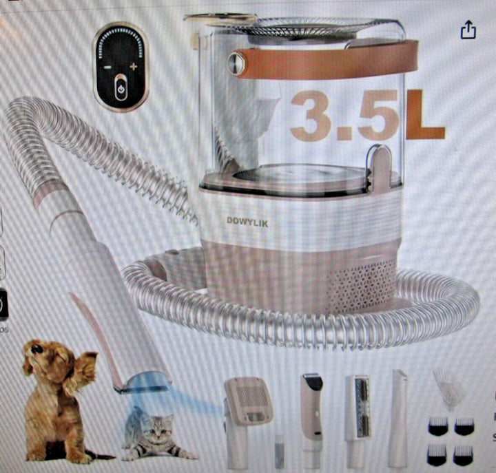 Pro Pet Grooming Vacuum 3.5L Dog Grooming Vacuum for Shedding Low Noice 2 Nozzle