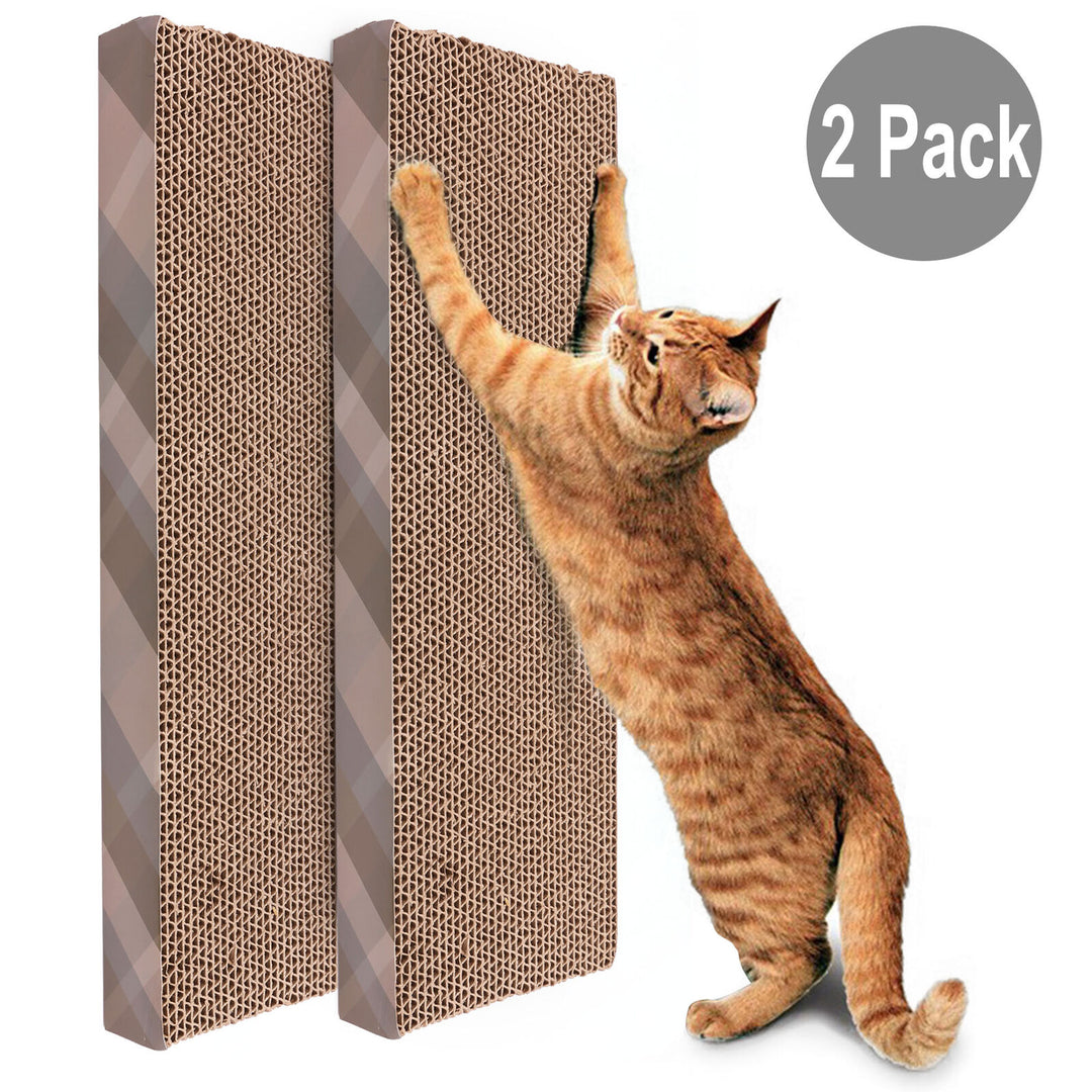 2X Cat Scratch Cardboard Catnip Scratching Pad Scratcher Lounge Sofa Bed Post