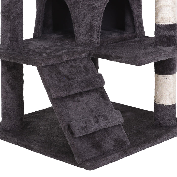 55" Cat Tree Tower Activity Center Large Playing House Condo for Cat Rest Gray