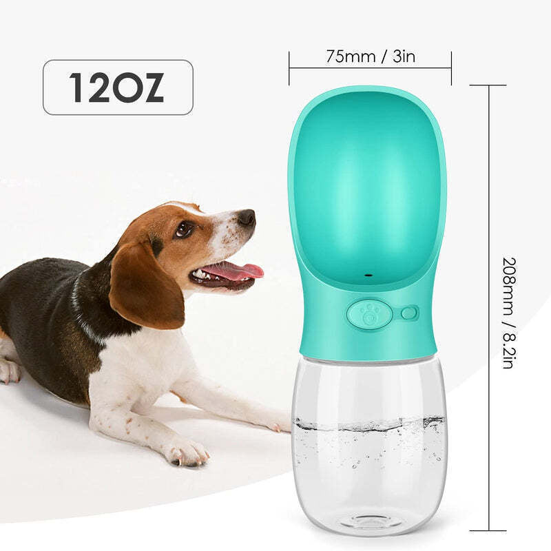 12 OZ Leak Proof Portable Pet Dog Cat Water Bottle with Bowl Dispenser Outdoor