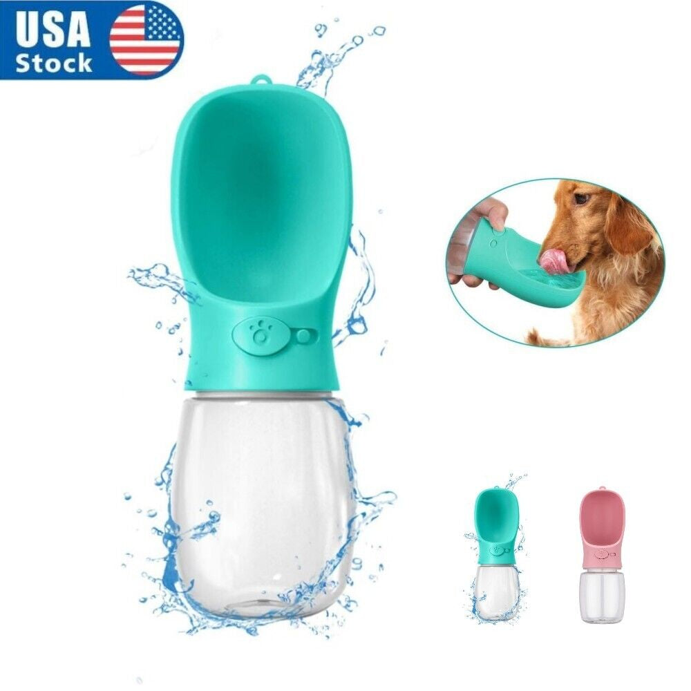 12 OZ Leak Proof Portable Pet Dog Cat Water Bottle with Bowl Dispenser Outdoor