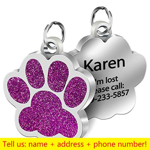 Personalized Glitter Paw Pet Pendant - Fur Baby Fun